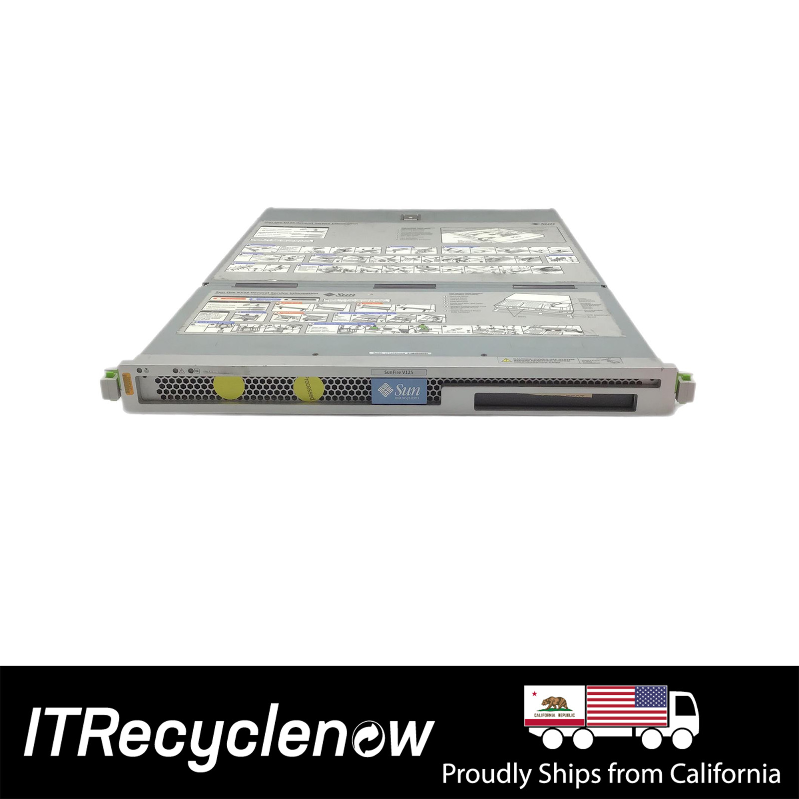 Sun Fire V125 1U Rack Server – 2×3.5″ SAS Bays, 1×320W PSU, 1GHz CPU, 1GB RAM