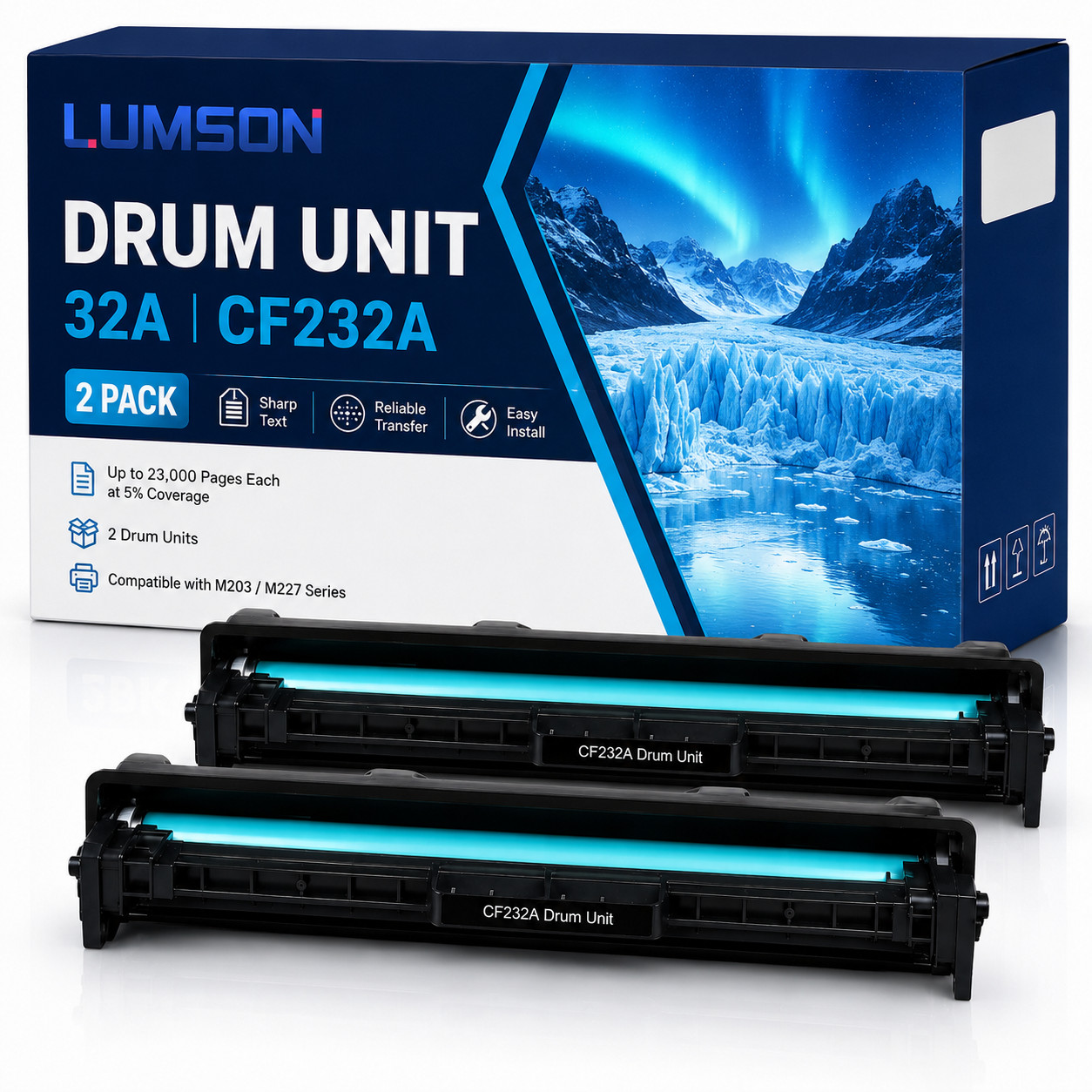 32A Drum Black 2Pack Drum Unit Compatible for CF232A M118dw M227 M227sdn M203dw