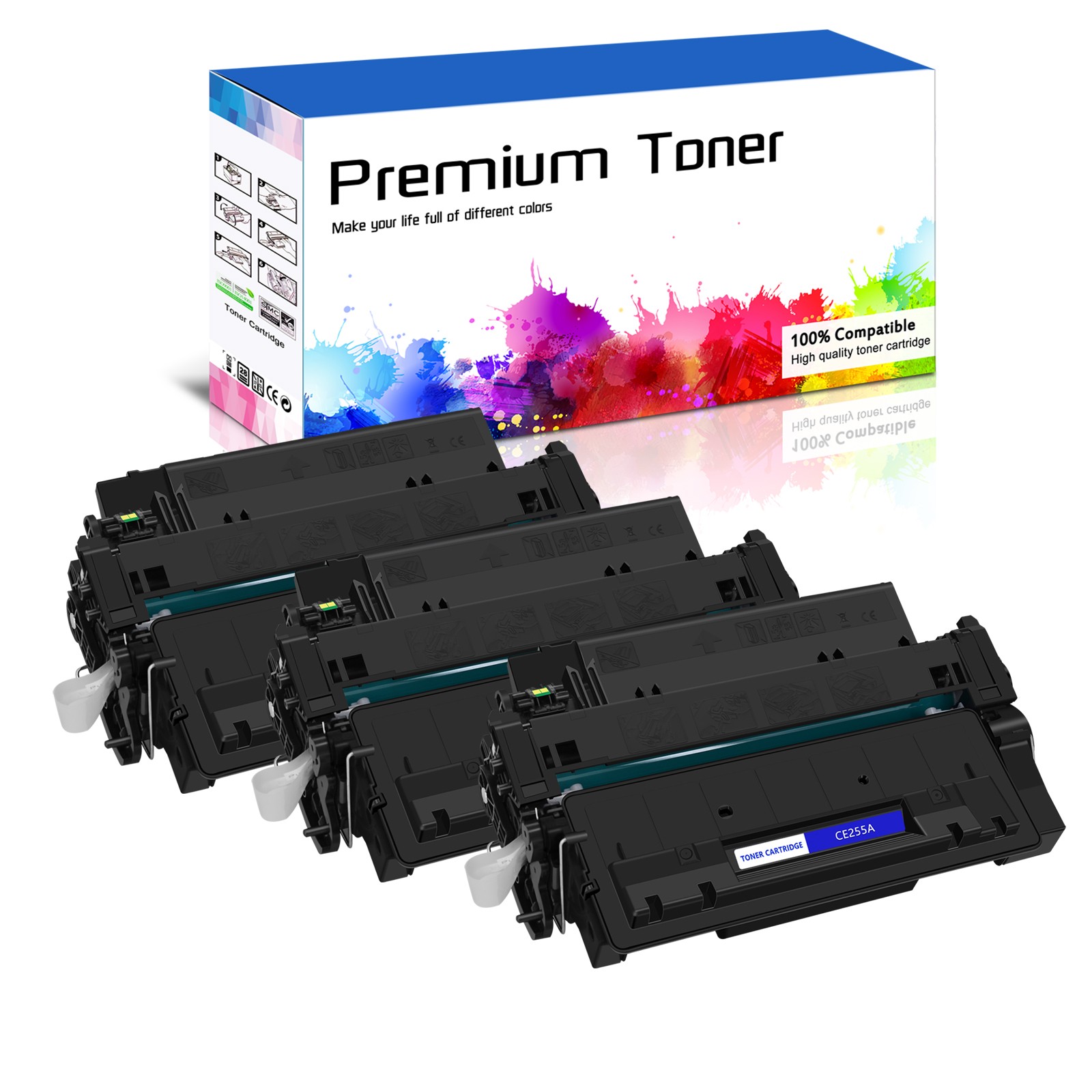 3PK - CE255A 55A Toner for HP LaserJet Enterprise 500 MFP M525f / P3015d P3015x