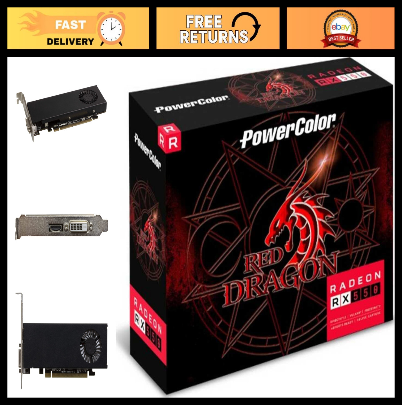High-Performance 2GB GDDR5 Graphics Card for Gaming & Multimedia, AMD Radeon 550