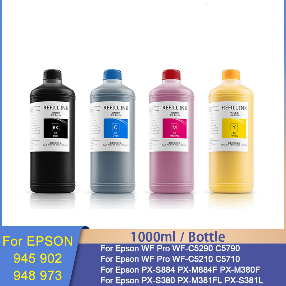 4*1000ML Pigment Ink For Epson 945 902 948 973 PX-S884/M884F WF-C5290