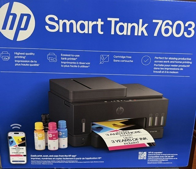 HP Smart Tank 7603 Wireless All-in-One Supertank Printer, Up to 3 Years of Ink