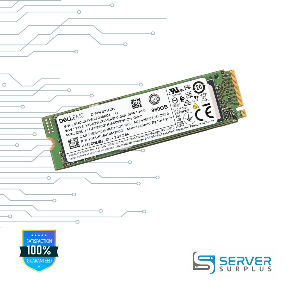 Dell 960GB PCIe Gen3 M.2 Enterprise SSD | 021GXV | HFS960GDC8X099N | 21GXV