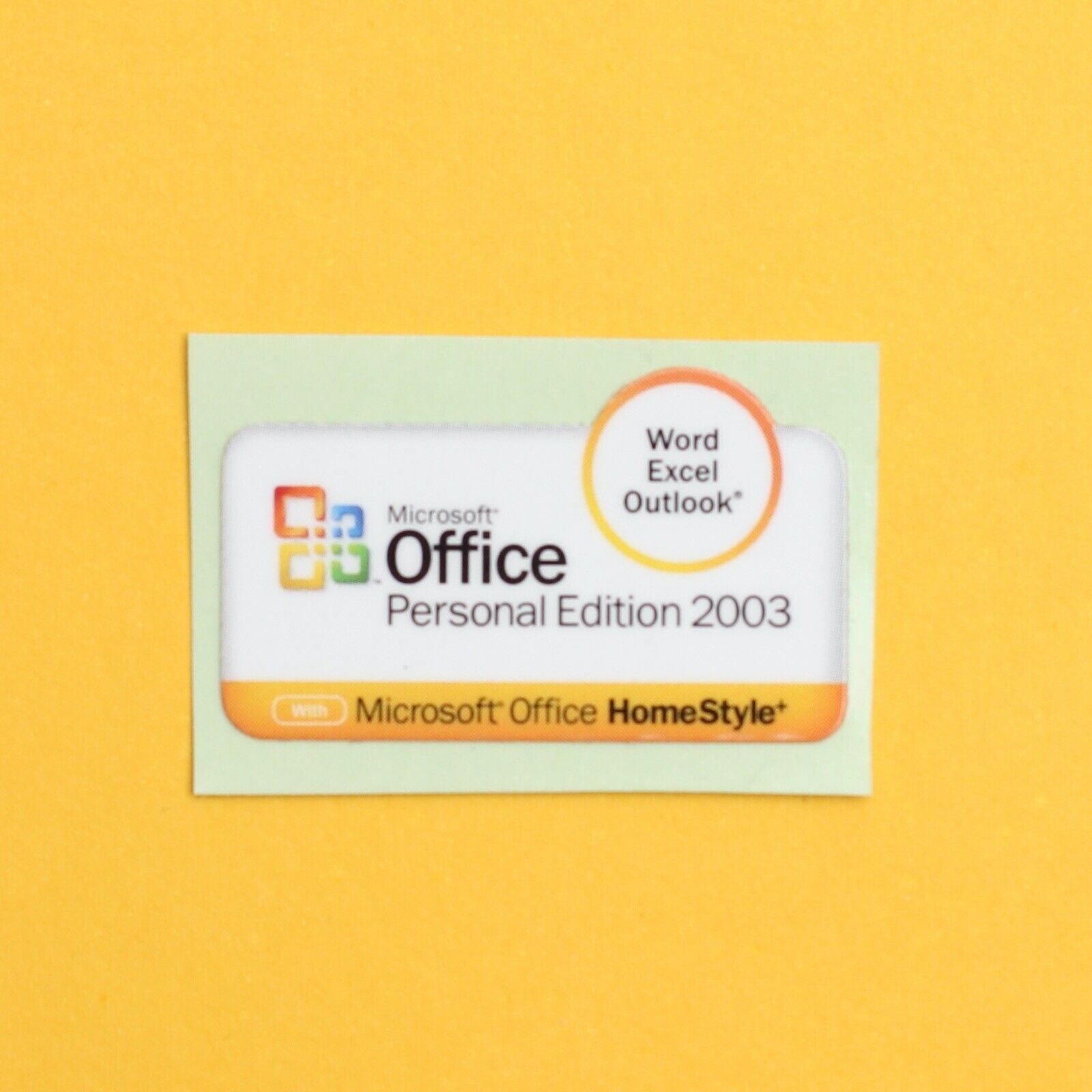 Genuine NOS Microsoft Office Personal Edition 2003 Case Badge Sticker *NEW*