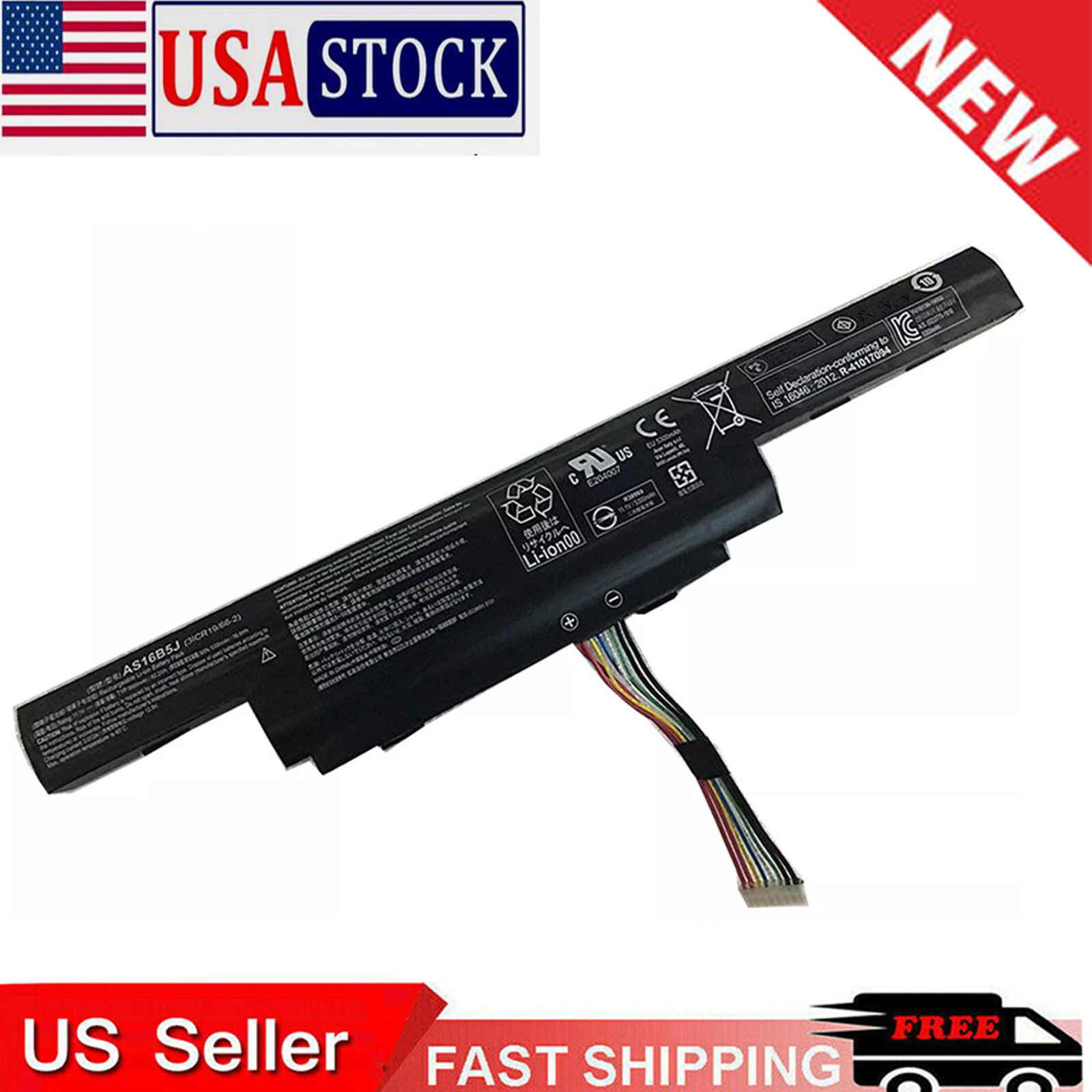 New AS16B8J AS16B5J 3ICR19/66-2 3INR19/66-2 Laptop Battery for Acer Aspire 15.6"