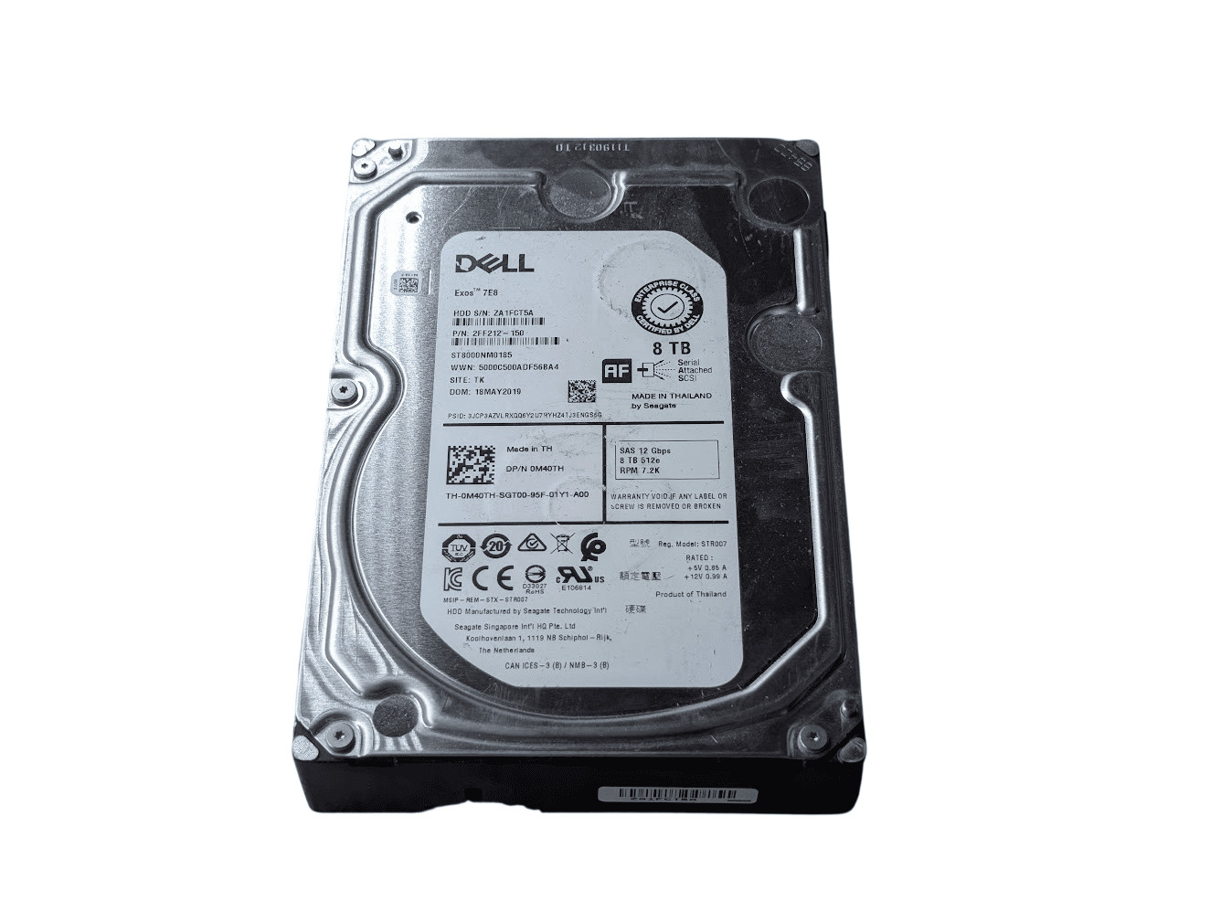Dell 8TB M40TH 12Gb/s 512e 3.5" SAS Server Enterprise Hard Drive ST8000NM0185