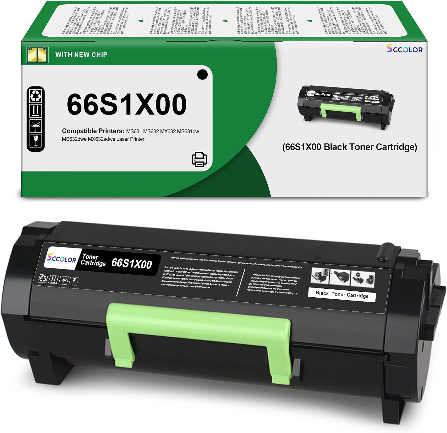 With Chip 1-Pack Black BN Cartridge 66S1X00 Extra High Yield Lexmark Compatible