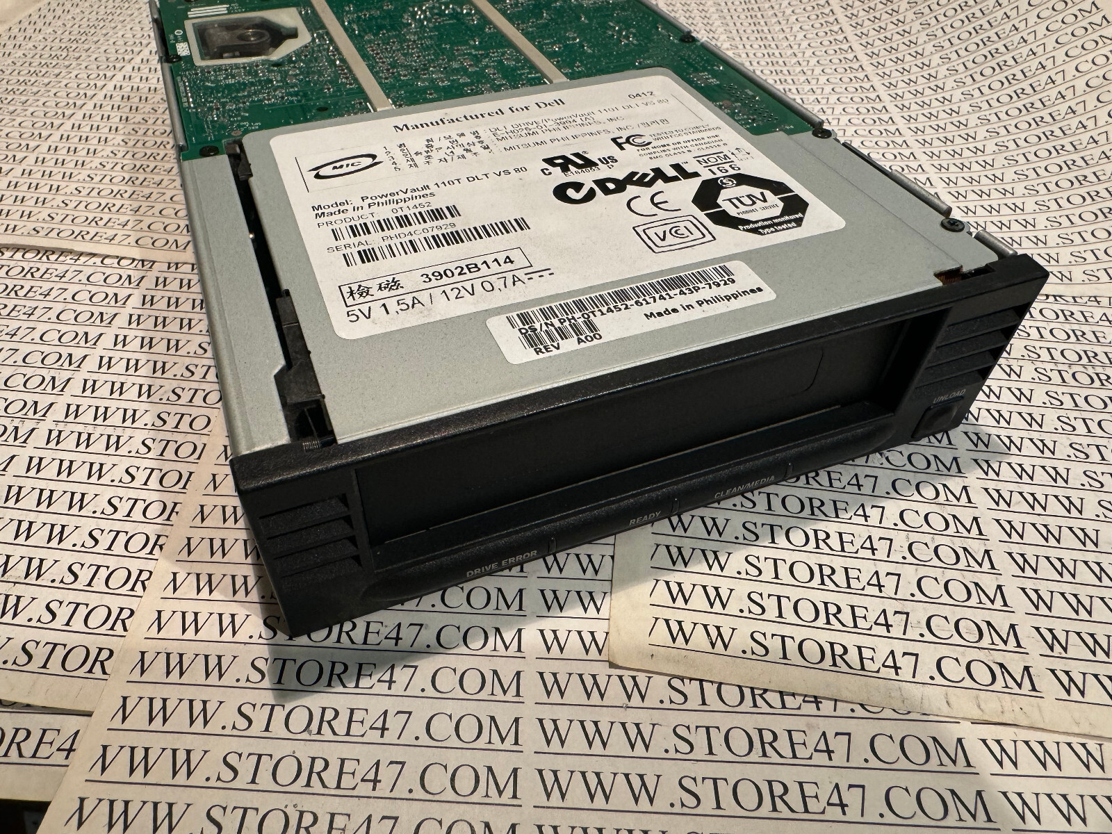 Dell PowerVault 110T DLT VS 80 0T1452 SCSI 68pin Tape Drive