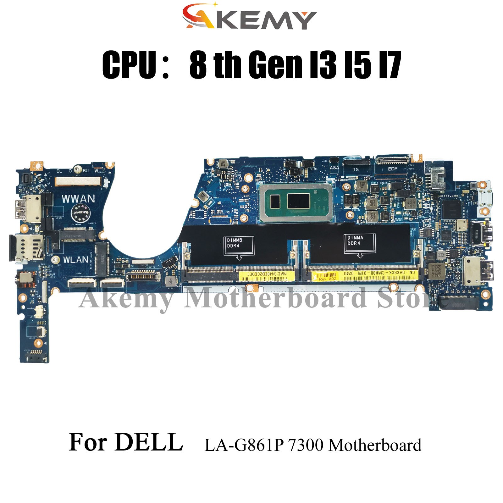For Dell Latitude 7370 Laptop Motherboard LA-G861P EDC30 with i5 i7 CPU 09XFPT