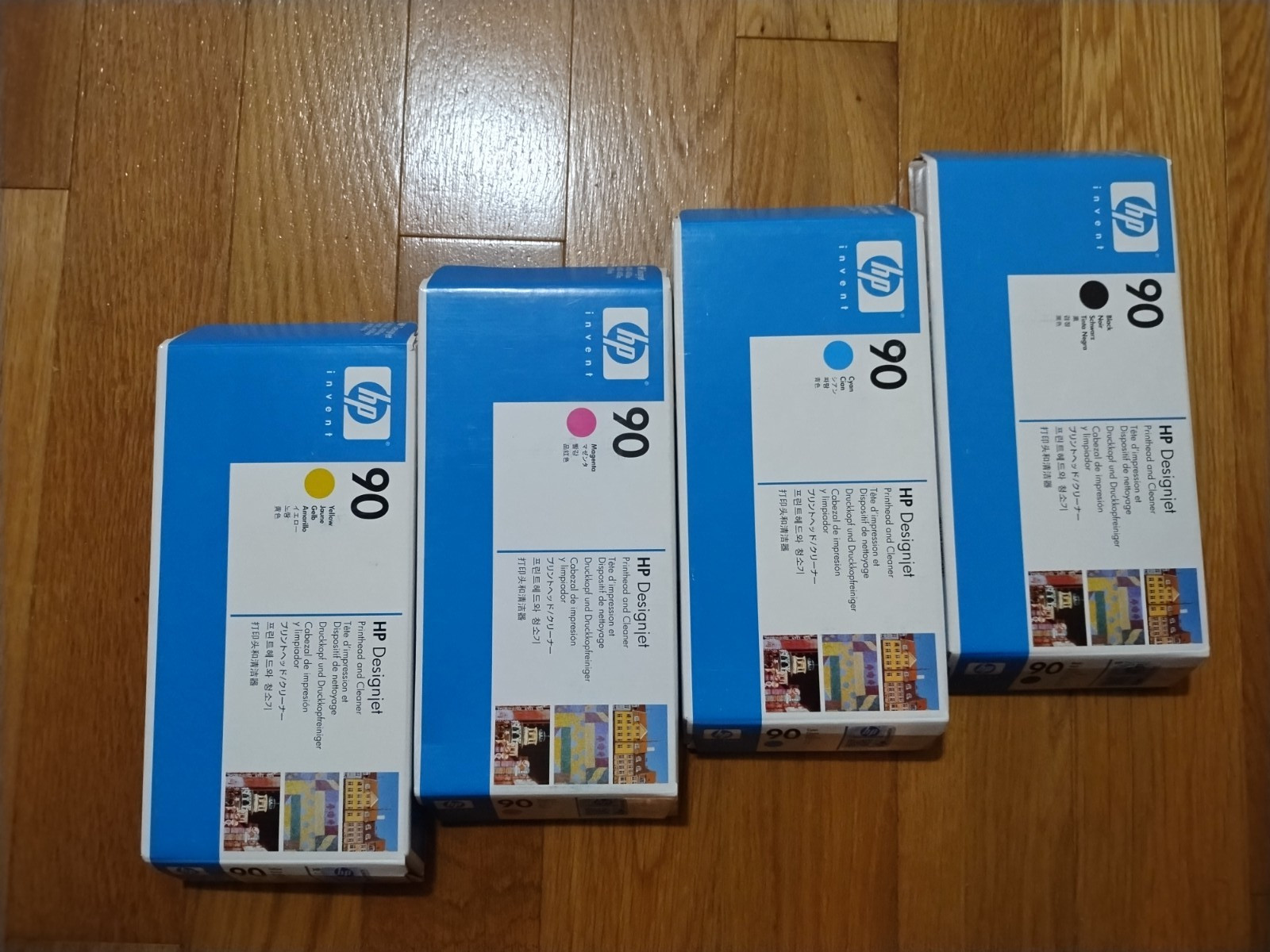 2018-21 SET GENUINE HP #90 PRINTHEAD CLEANER 4000 C5054A C5055A C5056A C5057A Ne