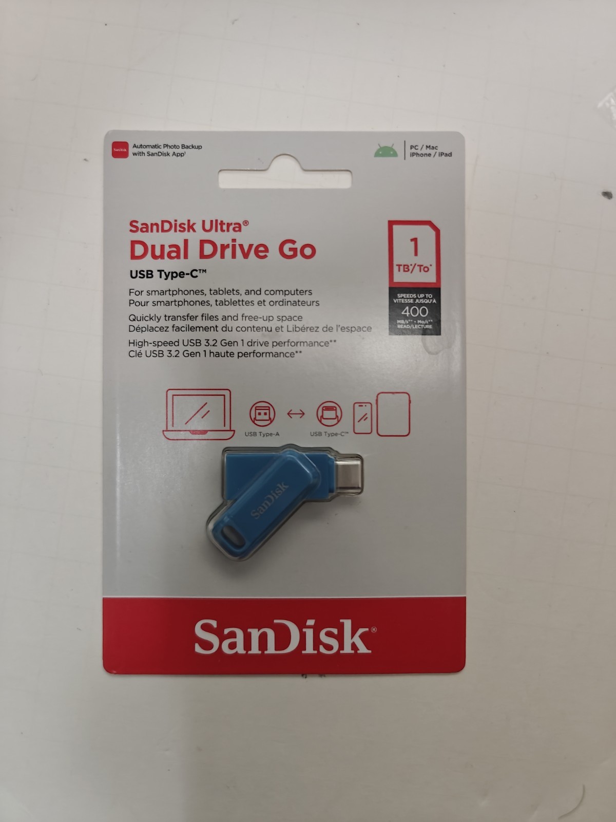 SanDisk Ultra Dual Drive Go Chiavetta Usb USB-Stick Typ C SDDDC3-1T00-G46NBB
