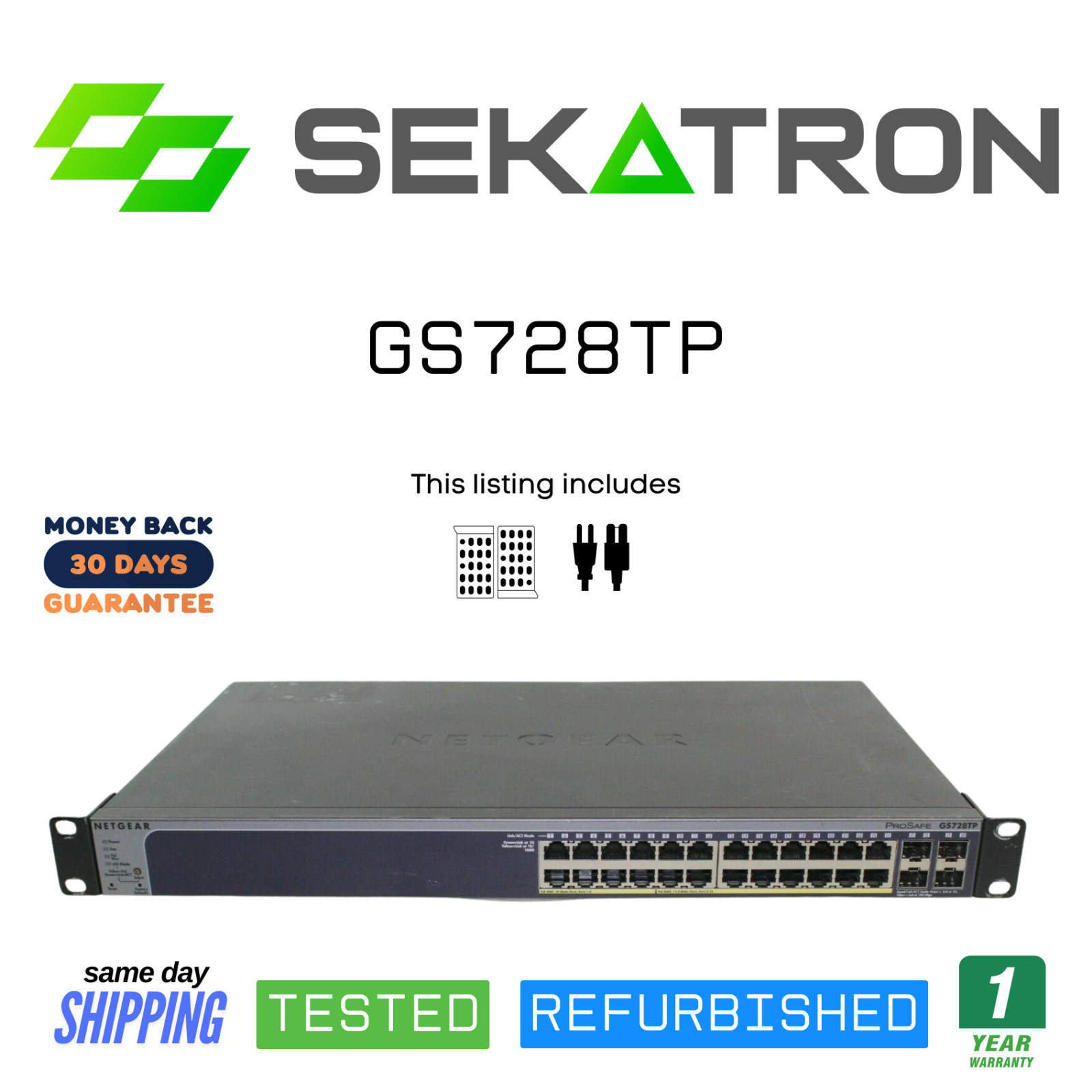 🔀 Netgear ProSafe GS728TP 24× Gigabit PoE • Smart Managed Switch ⚡FastShip