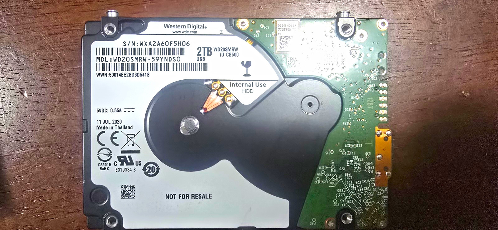 Western Digital WD Blue 2TB Internal 5400 RPM 2.5" SATA HDD 128MB WD20SPRW