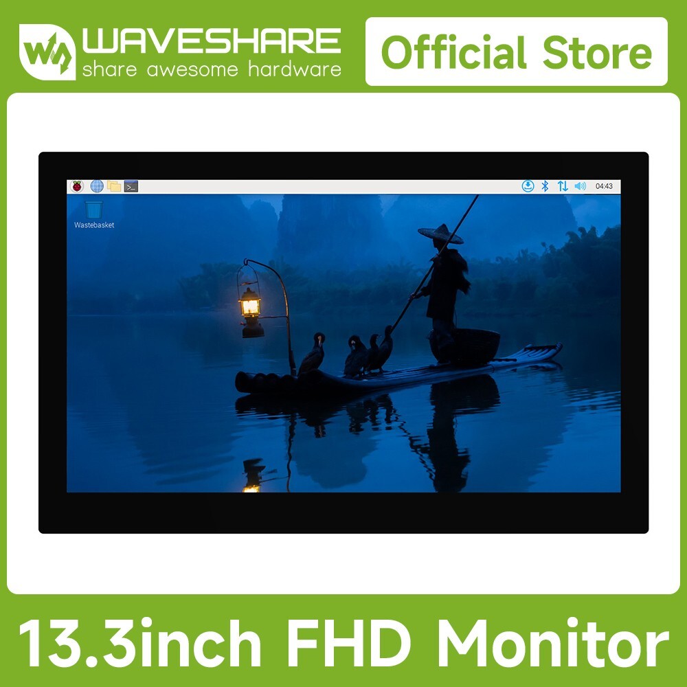 Waveshare 13.3inch High Resolution HDMI Capacitive Touch Display 10-Point Touch