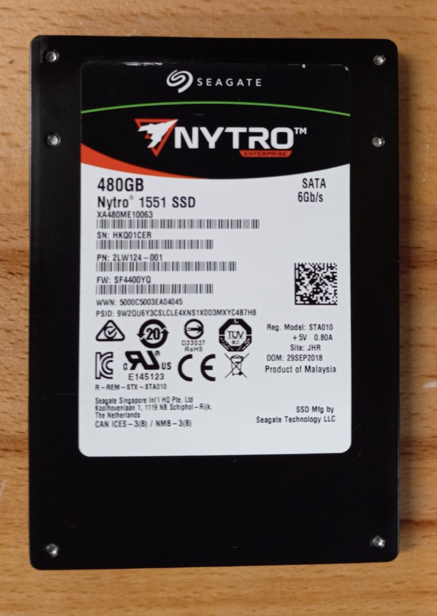 Seagate Nytro 1551 480GB 2.5" SATA 6Gb/s Enterprise SSD XA480ME10063 99% Health