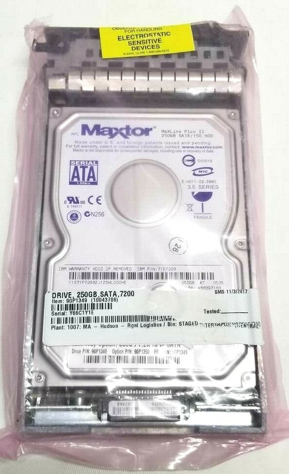  IBM 71P7298 90P1346 250GB 90P1349 7200RPM SATA 3.5" HARD DISK DRIVE