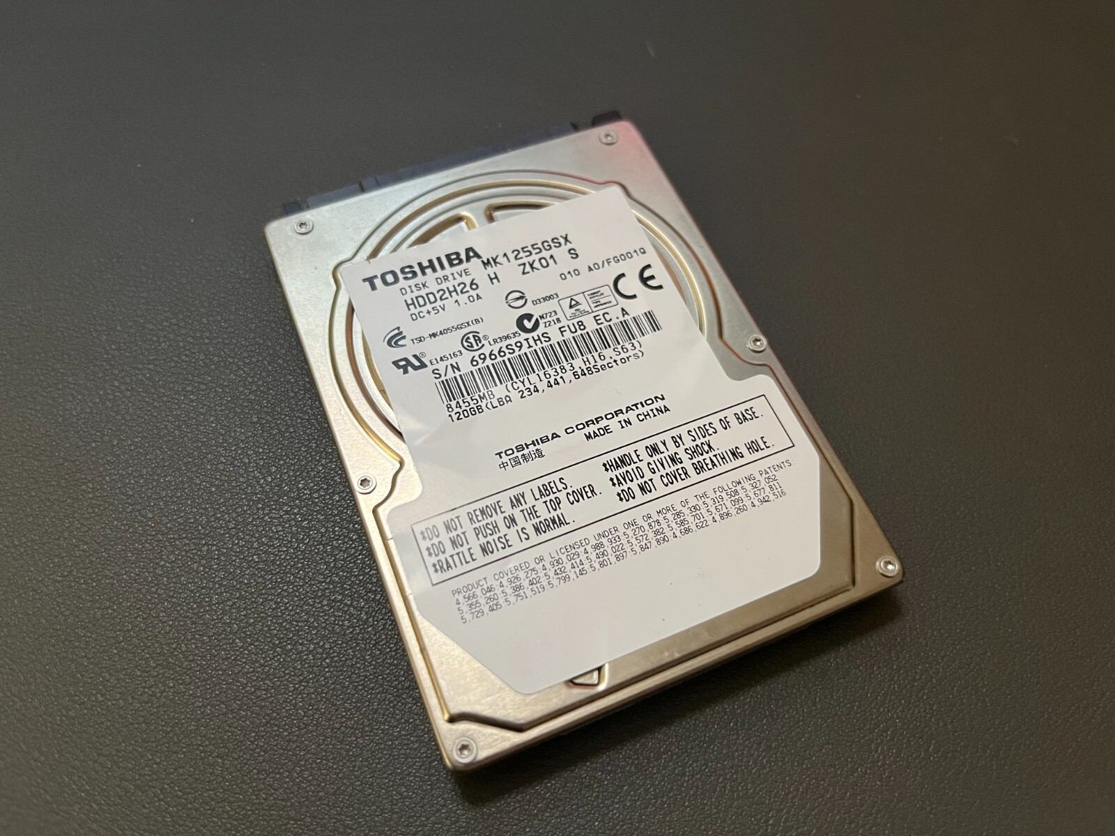 Toshiba HDD2H26 120 GB Internal 5400 RPM 2.5" (MK1255GSX) Hard Drive
