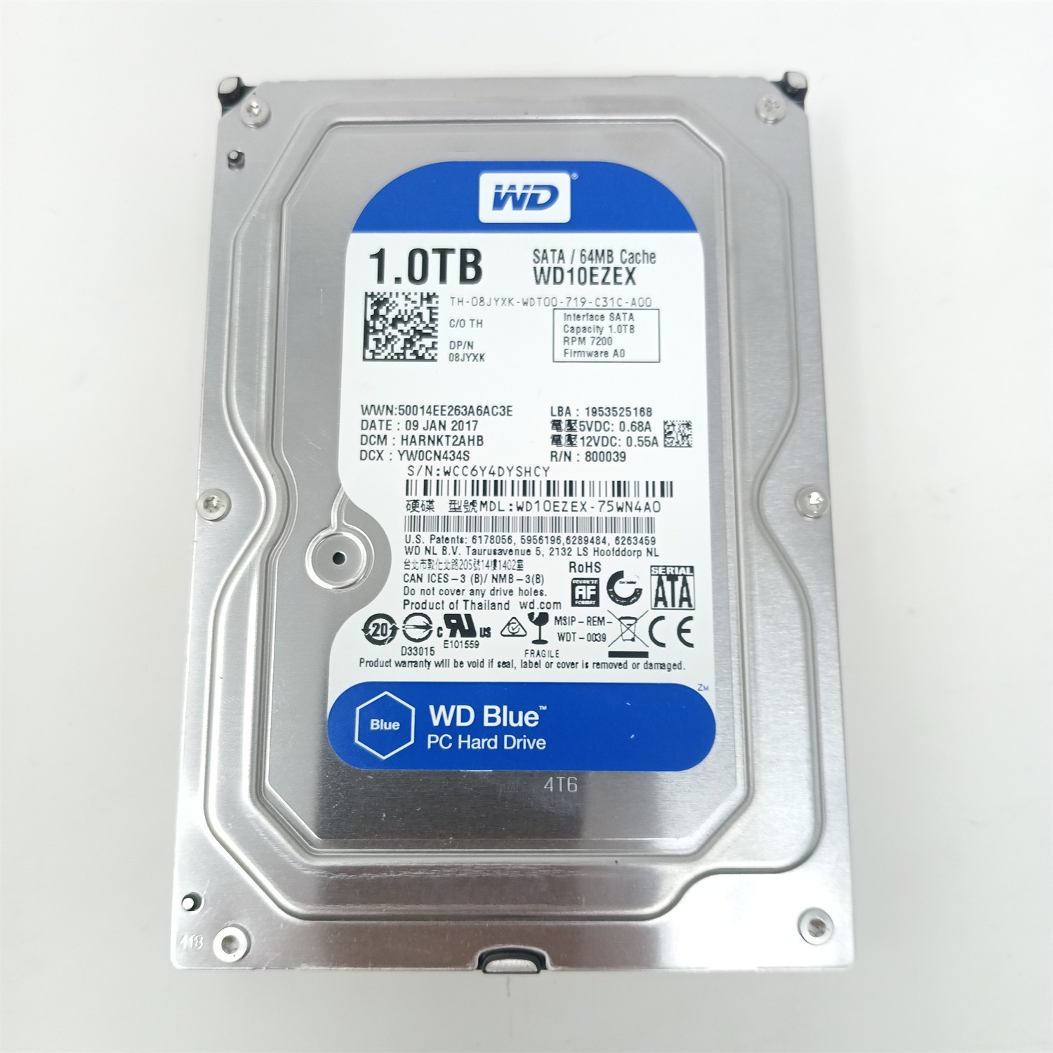 Western Digital WD10EZEX-75WN4A0 1TB 3.5" SATA III HDD - Tested
