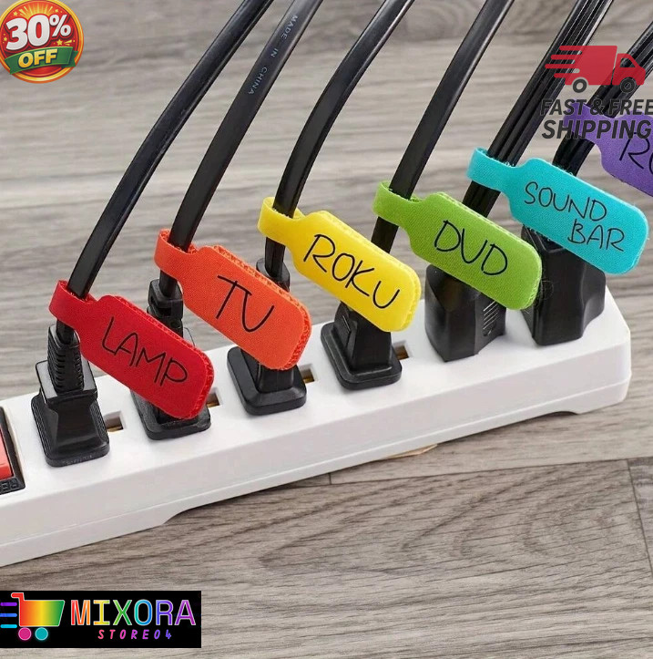 25pcs Wire Markers - Writable Cable Labels with Hook, Loop for Easy Organization