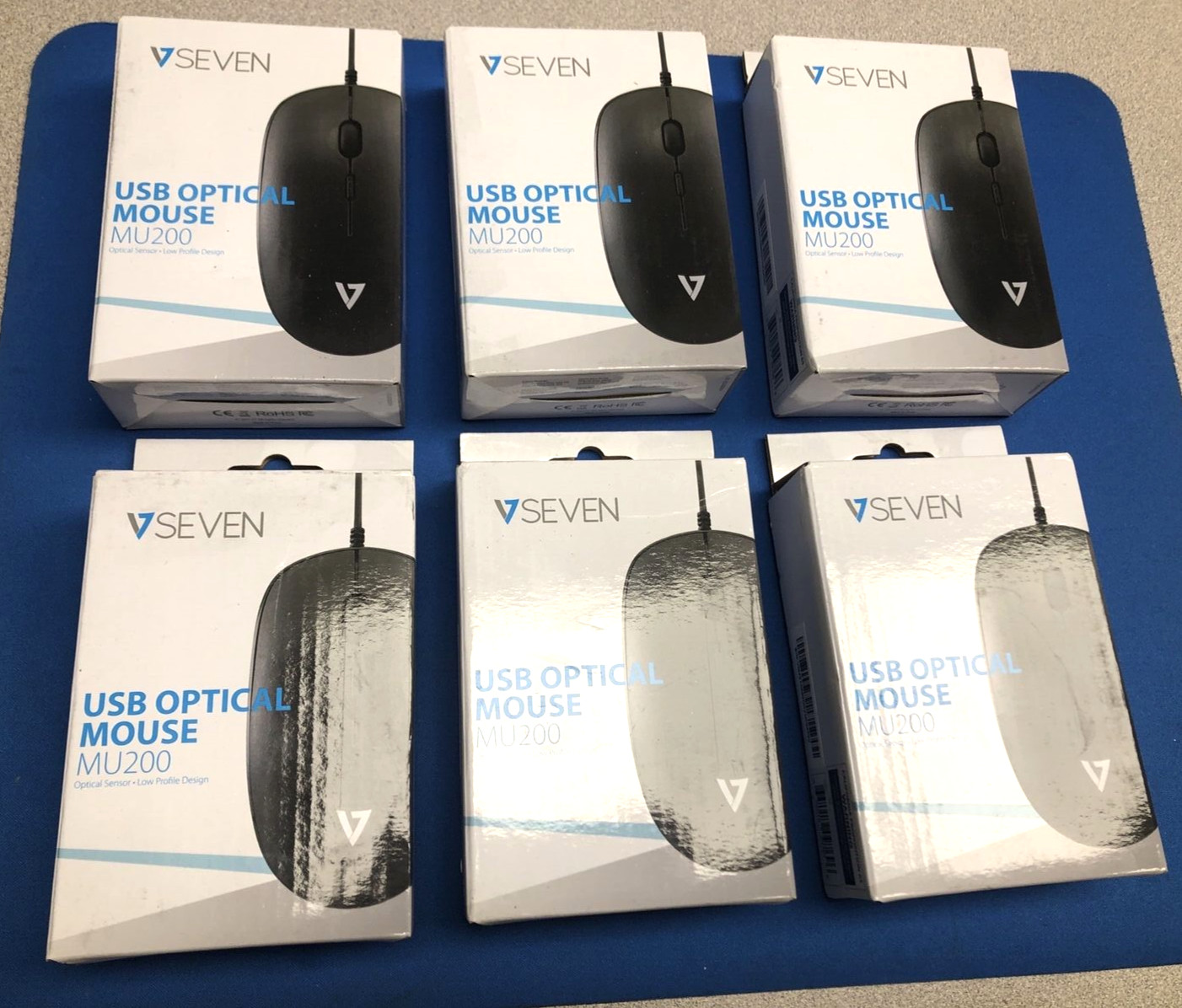 LOT OF 6X NEW V SEVEN USB OPTICAL MOUSE **V7|MU200**