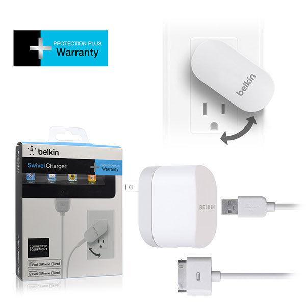 Belkin Swivel Apple 30 Pin 2.1mAh 10 Watt Wall Charger for *iPod/iPhone/iPad* 