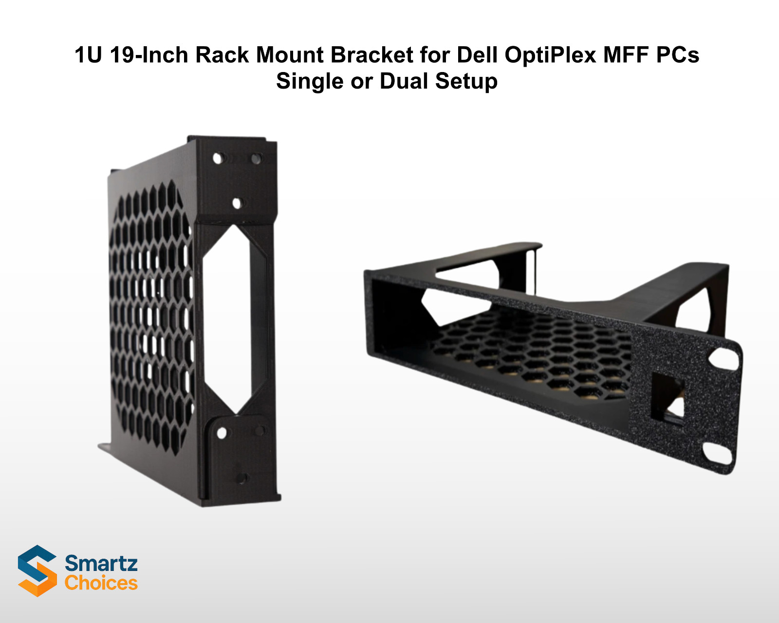 1U 19-Inch Rack Mount Bracket for Dell OptiPlex MFF PCs – Single or Dual Setup