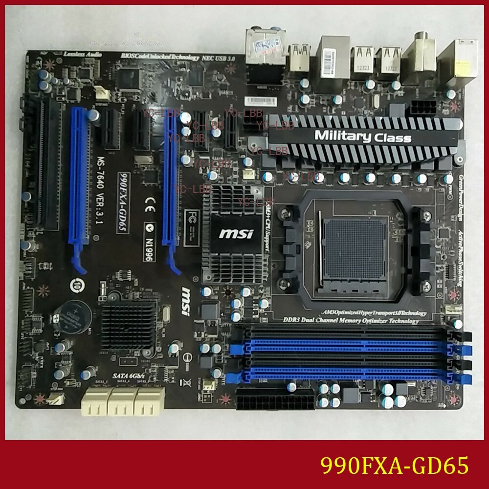 FOR MSI 990FXA-GD65 DDR3 AMD 32GB AM3 ATX Motherboard Test OK