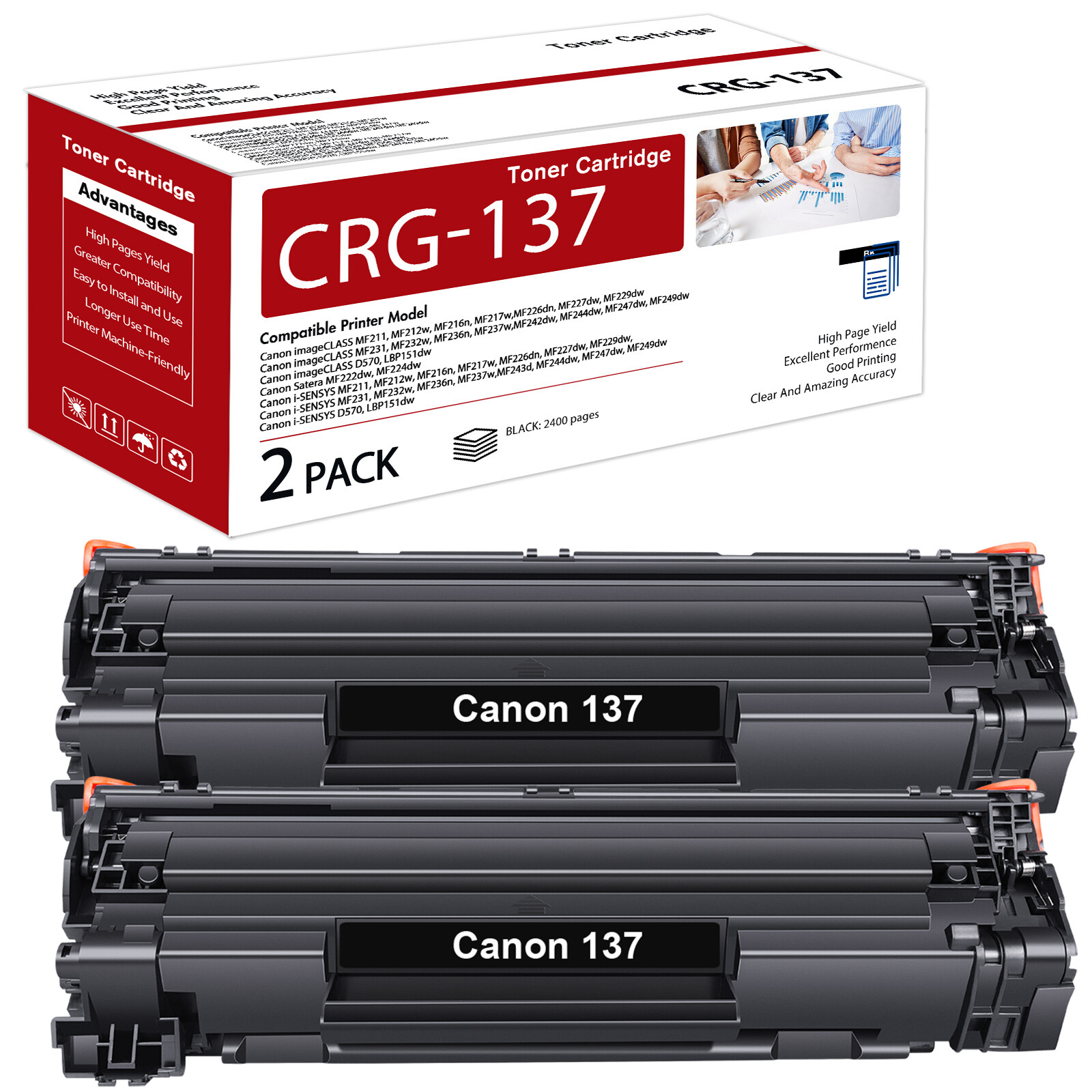1-10PACK Toner 137 Fits for Canon 137 Toner Cartridge MF212w MF242dw MF226dn LOT