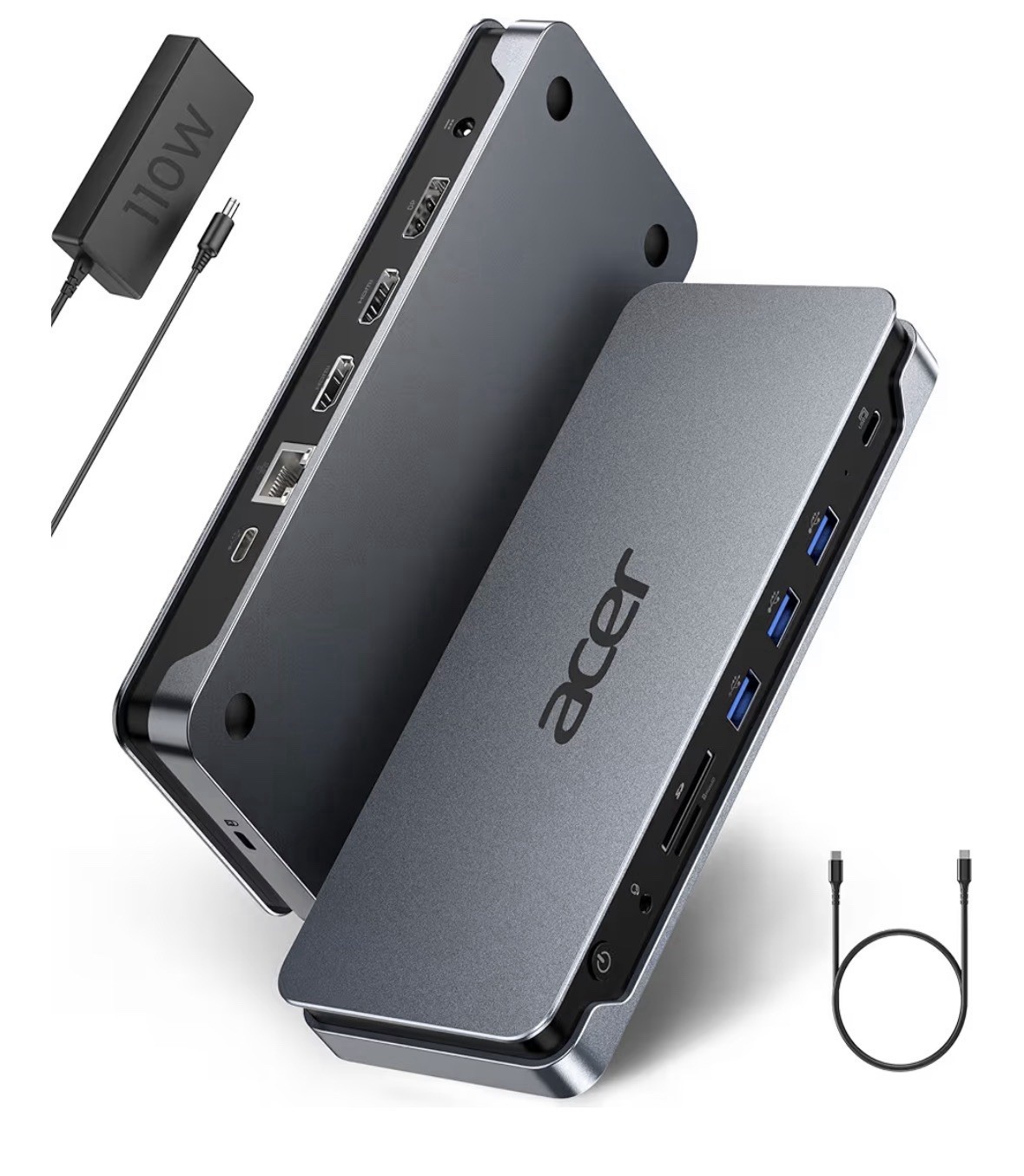 Acer Premium 13-in-1 Docking Sta.110W PD & Triple Monitor Support | Dual 4K HDMI