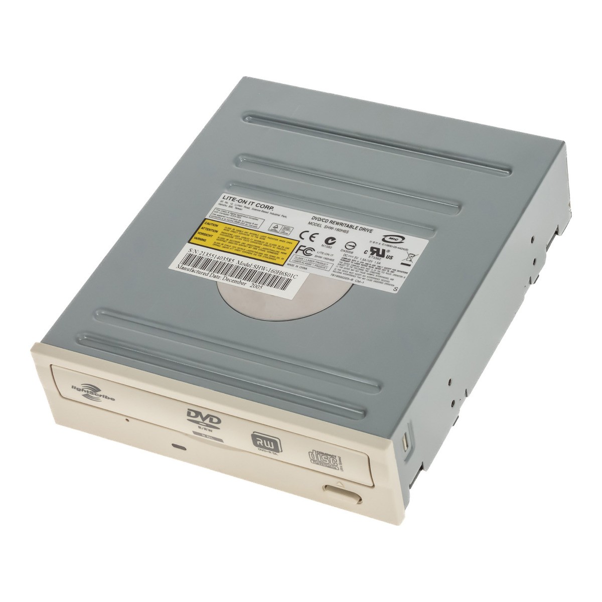 Internal Drive Burner LITEON SHW-160H6S DVD/CD REWRITABLE DRIVE IDE 5.25 Inch