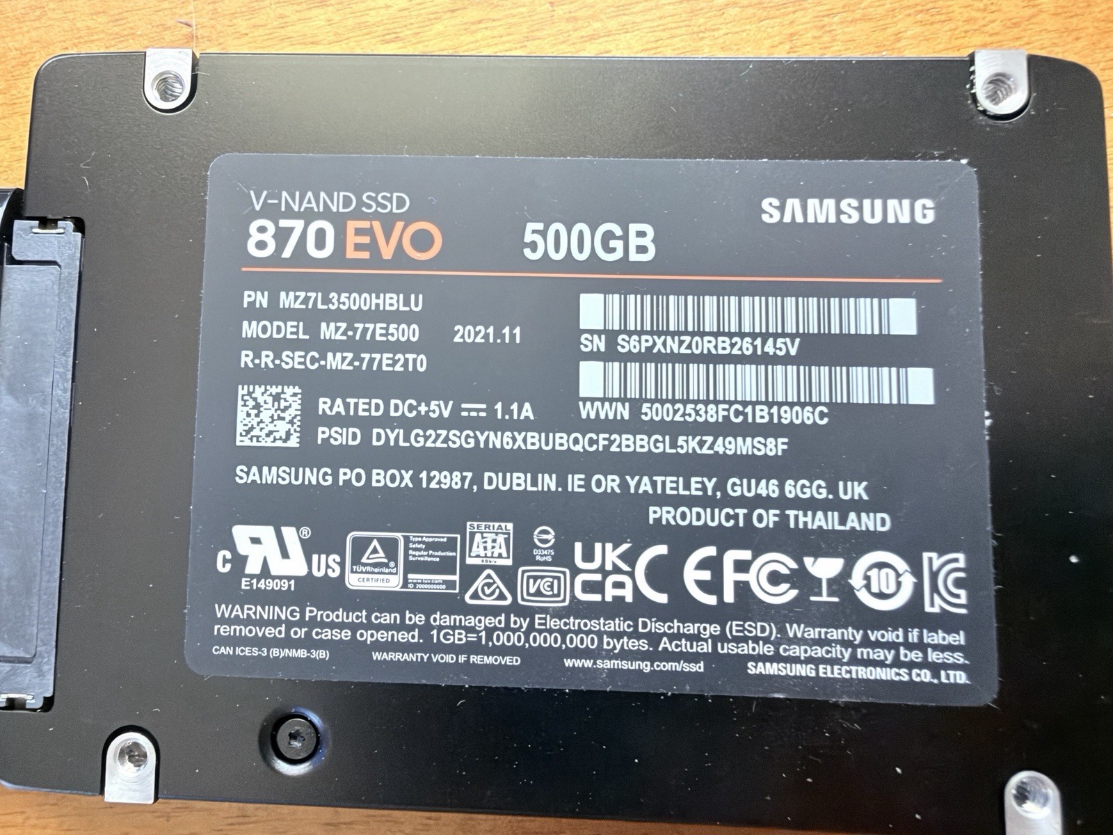 Samsung 860 EVO 500gb SATA III V-nand SSD Mz-76e500