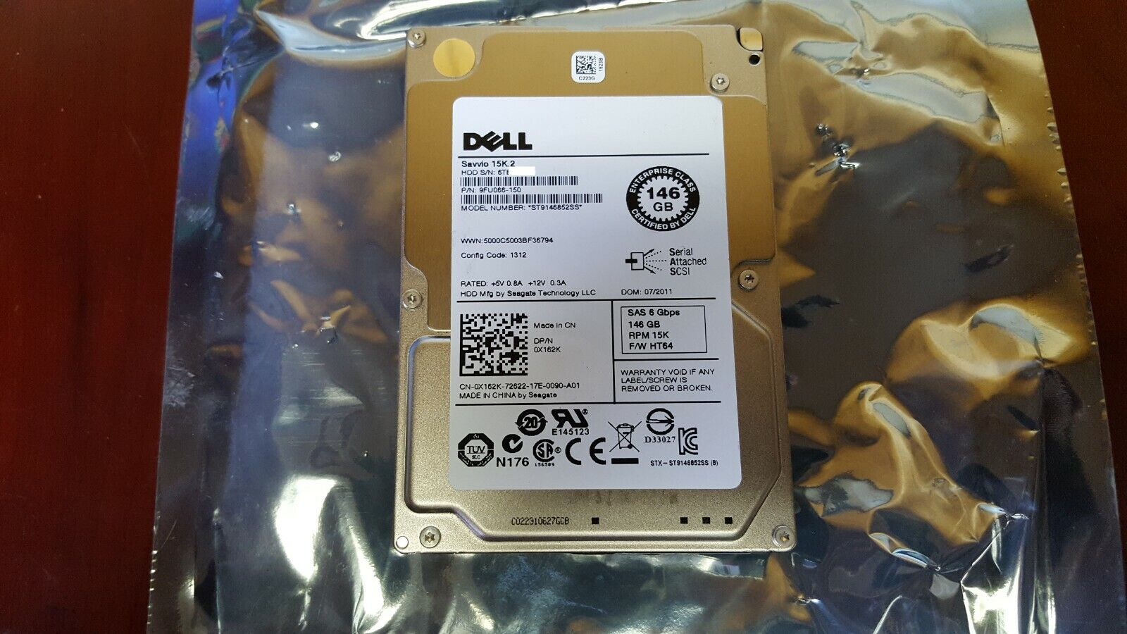 Dell X162K 0X162K 146GB 15K 2.5\