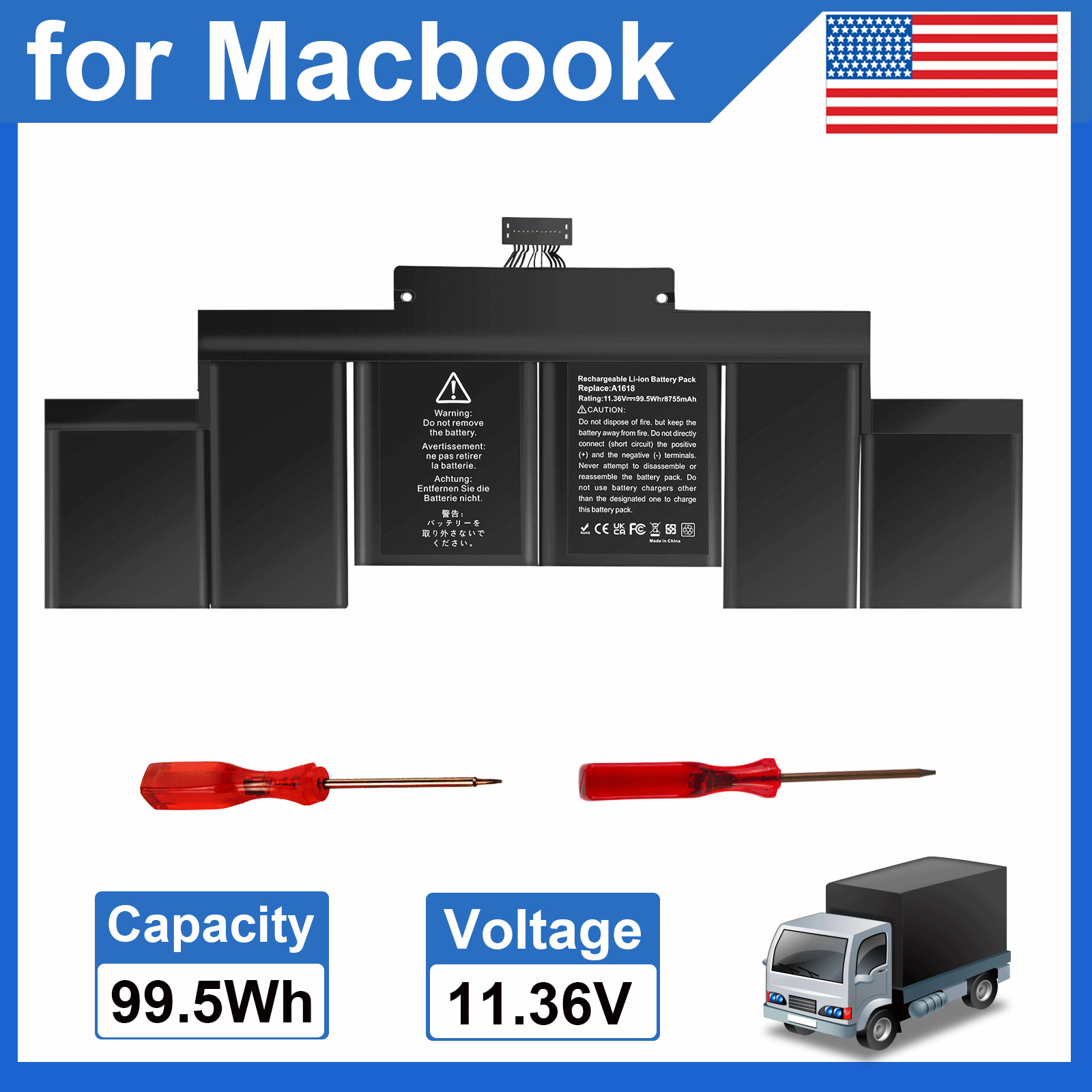 A1618 Battery For Apple MacBook Pro 15" Retina A1494 A1398 Mid 2015 2014 99.5Wh