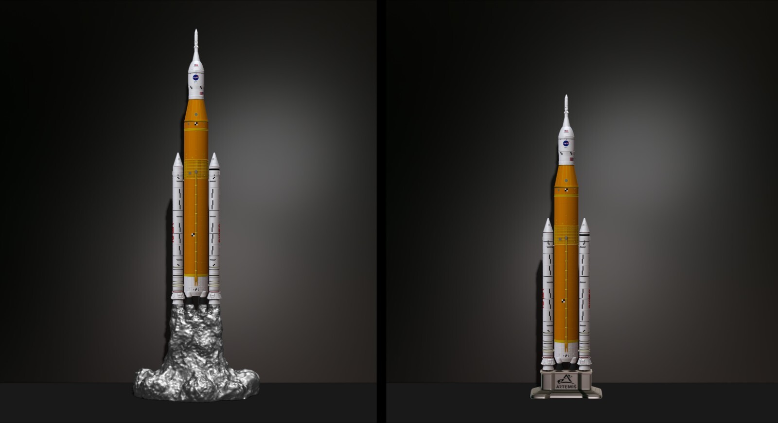 Space Launch System  Artemis take off lamp pedestal File STL-OBJ for 3D Printer