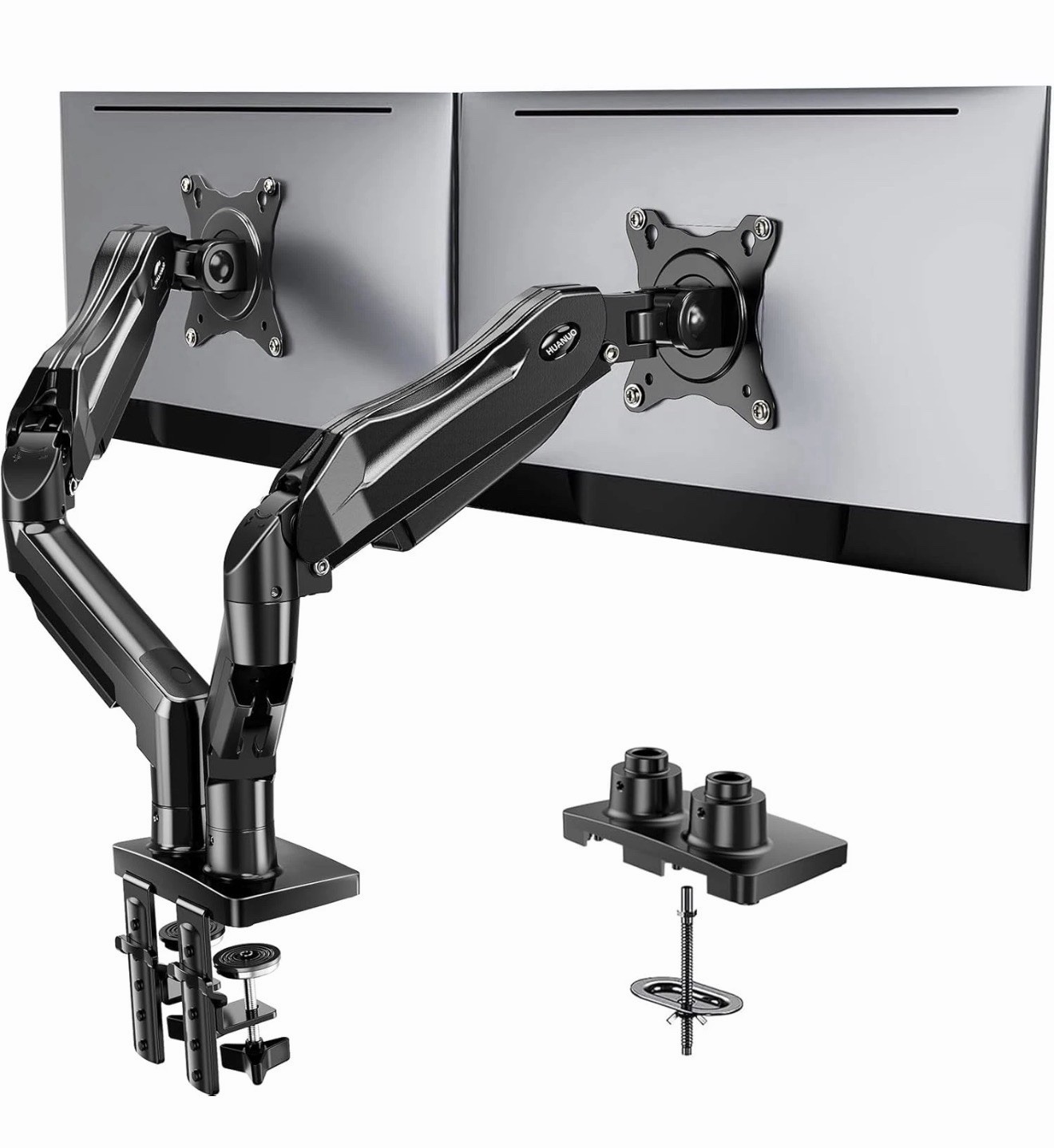 Flowlift™ Dual Monitor Stand, Fully Adjustable Gaming Monitor Desk Mount for 13–