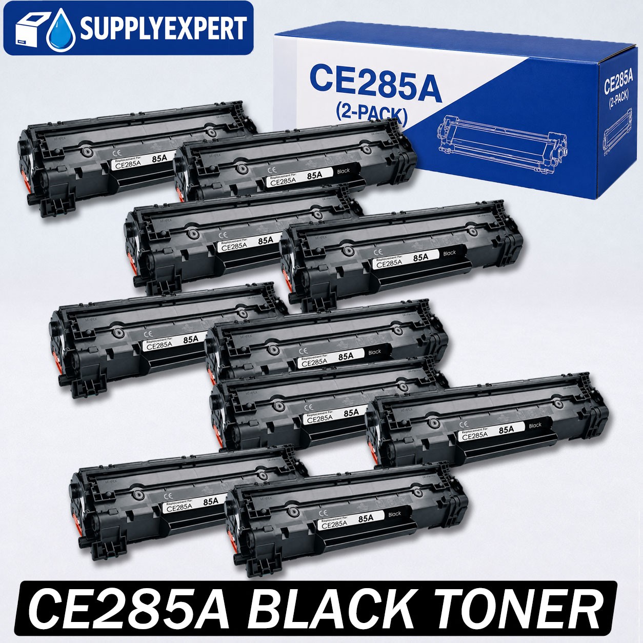 10x Black CE285A 85A Toner Cartridge for HP LaserJet M1217nfw M1212nf P1102w