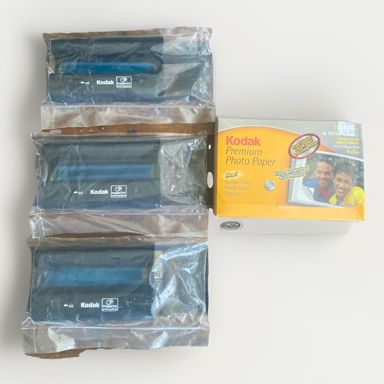 Kodak ImageLink 40 Print System Ink Cartridges - Lot (3) Premium Photo Paper New
