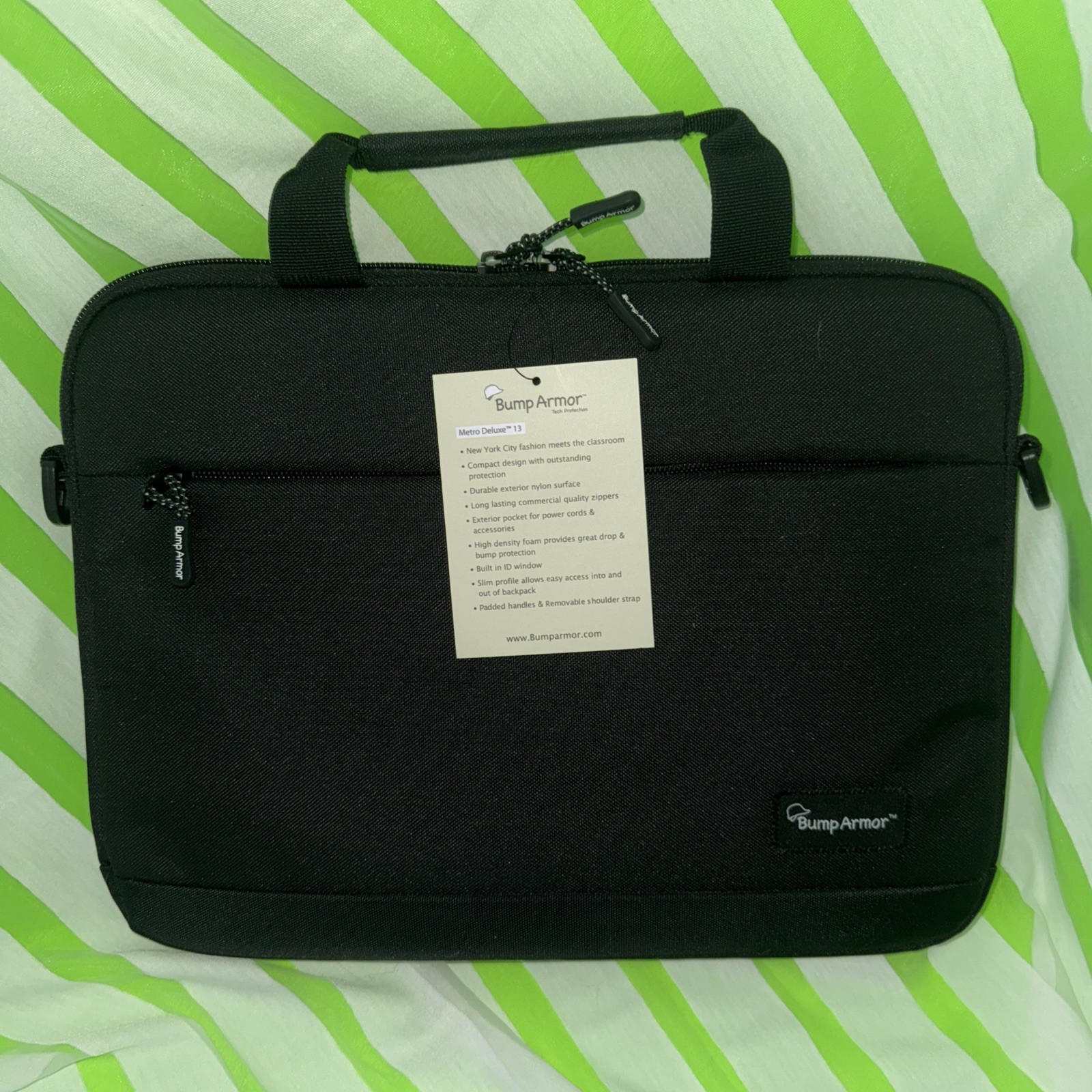 Bump Armor Metro Deluxe 15" Laptop Carrying Case MD15-1 NEW Black Messenger Bag