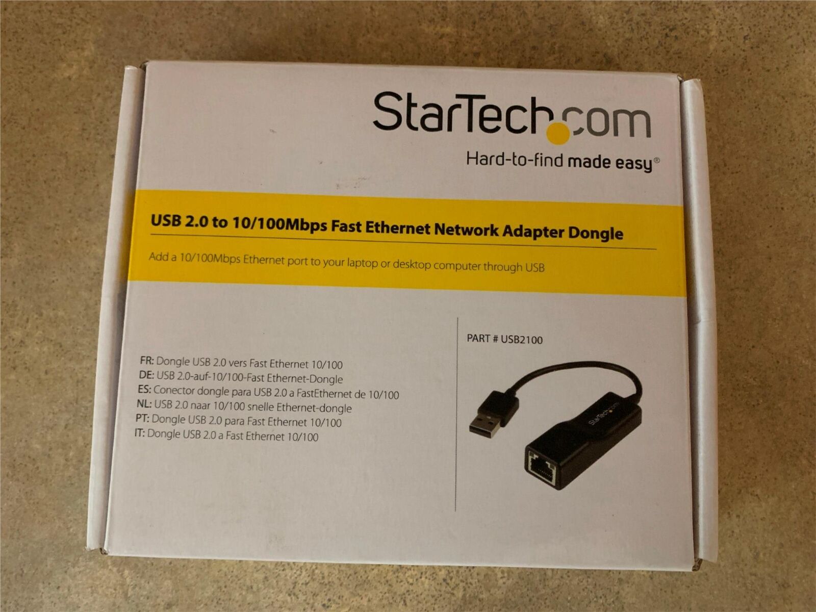 STARTECH USB2100 USB 2.0 TO 10/100 MBPS ETHERNET NETWORK ADAPTER DONGLE N3-2