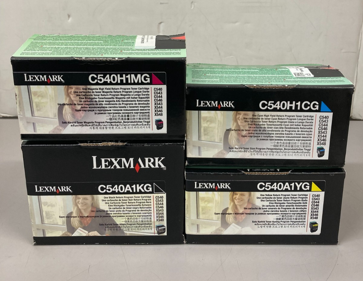 Set Of 4 Lexmark Toners C540A1KG C540H1CG C540H1YG C540H1MG New Sealed