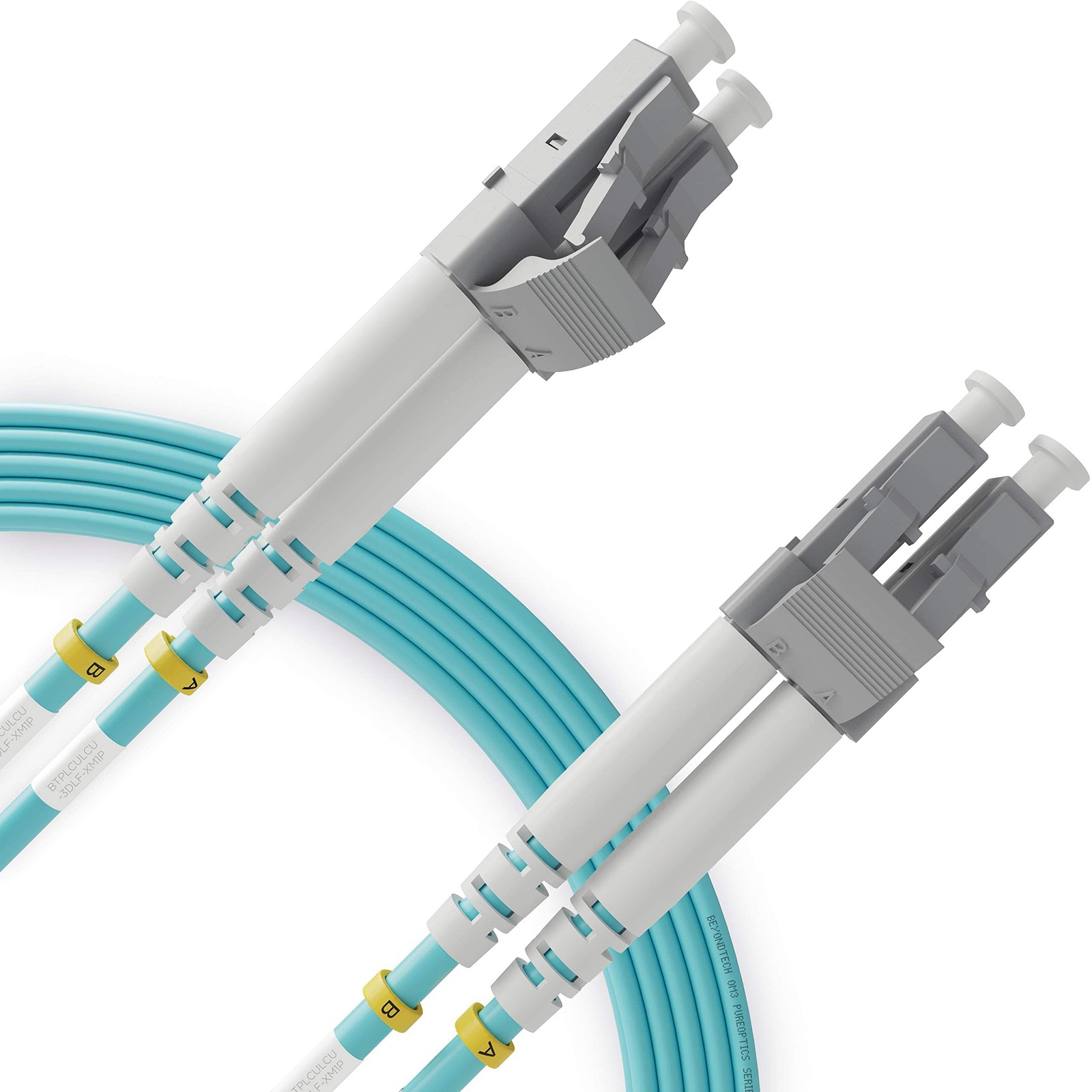 BEYONDTECH 1m (3ft) LC to LC Fiber Patch Cable – UPC Multimode Duplex Fiber O...