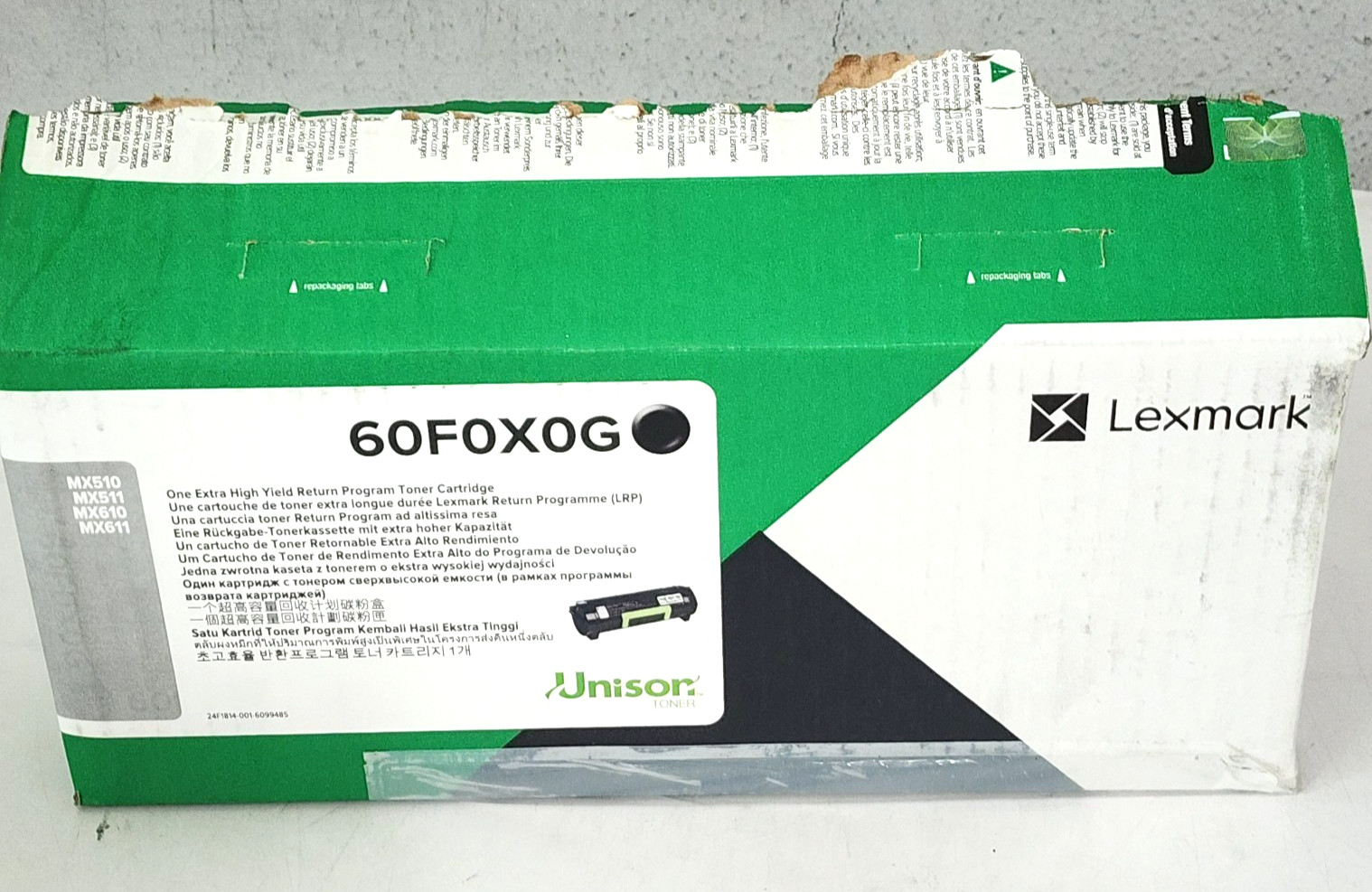 Lexmark 60F0X0G Extra Hi Yield Black Toner Cartridge Genuine NO BOX Weighs Full