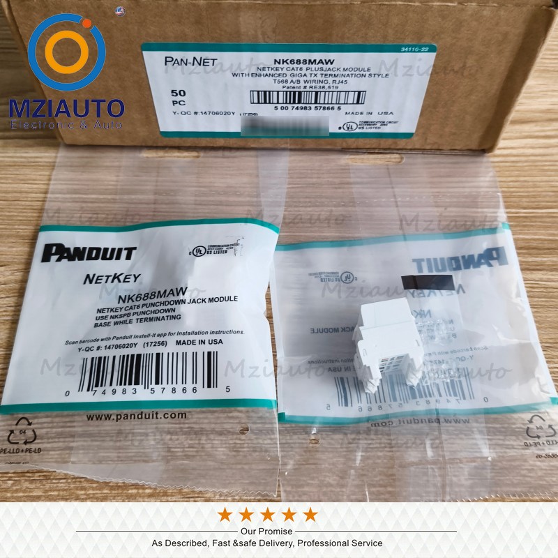 50PC/Box Jack Module For Panduit NK688MAW Cat6 Unshielded Keystone Network White
