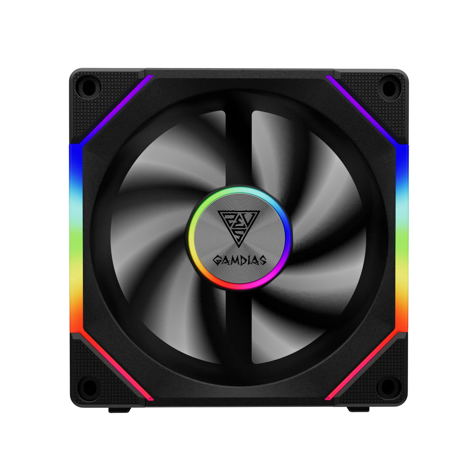 GAMDIAS ARGB Case Fan 120mm x1 and Reverse Blade x1, Hassle-Free Cable