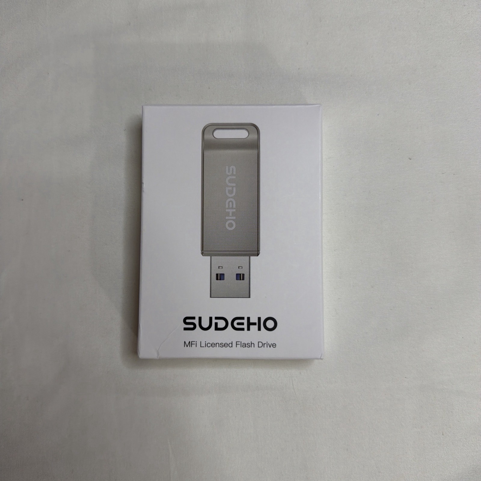 Sudeho MFi Licensed 128GB Flash Drive Easy External Memory Storage, Silver