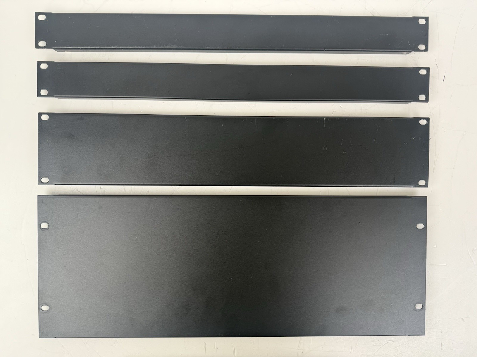 4x Middle Atlantic Flanged Black Filler Panel Set 2x 1U 2U & 4U EB1 EB2 EB4