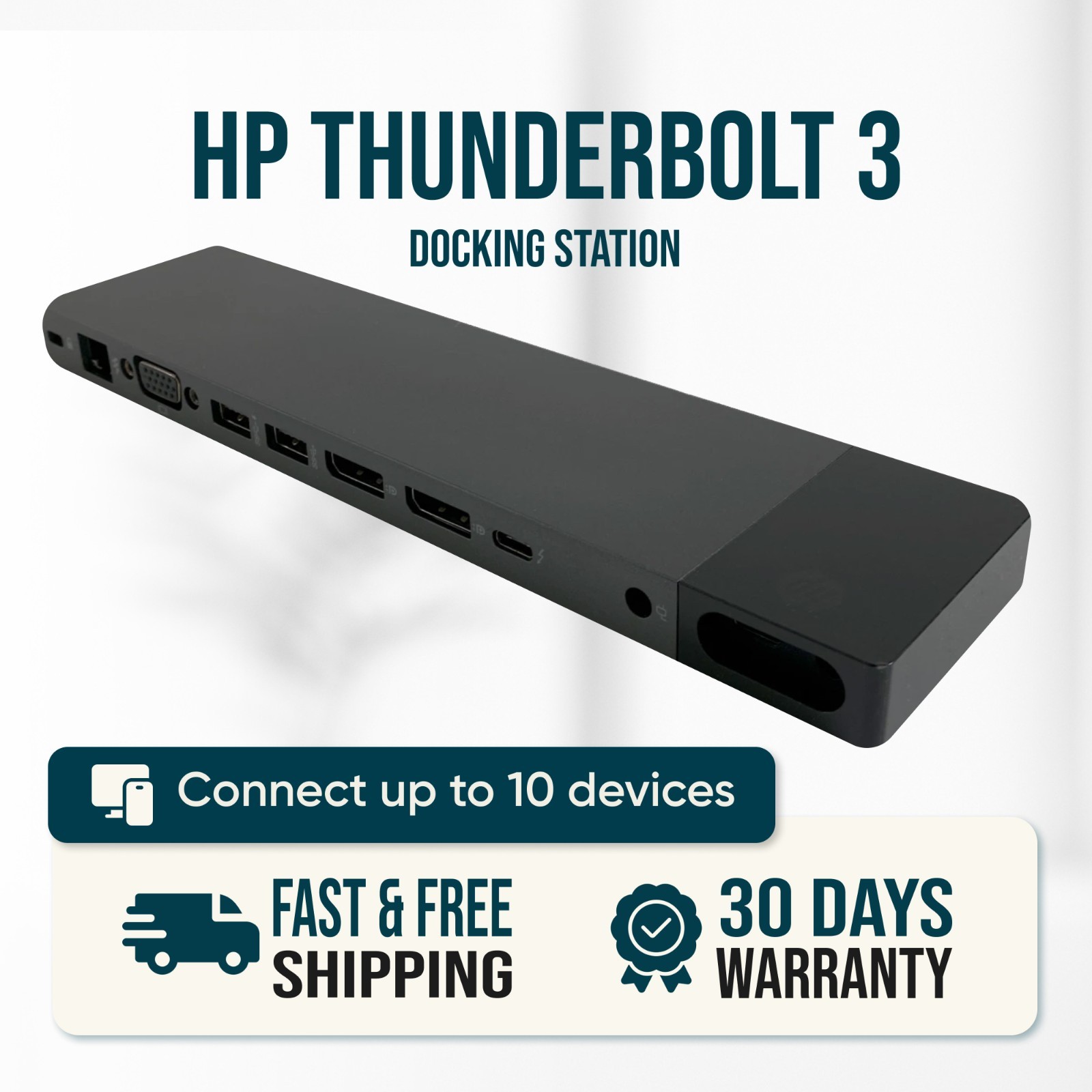 HP Thunderbolt 3 USB-C Docking Station HSTNN-CX01 for EliteBook ZBook NO ADAPTER