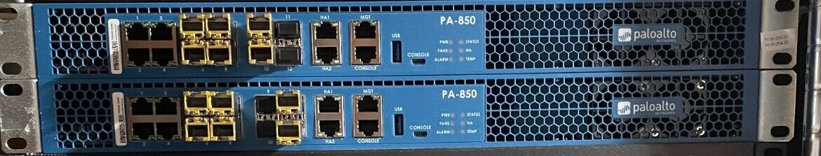 Palo Alto PA-850 Next-Generation Firewall VPN Gateway Dual Power Supply And SFPs