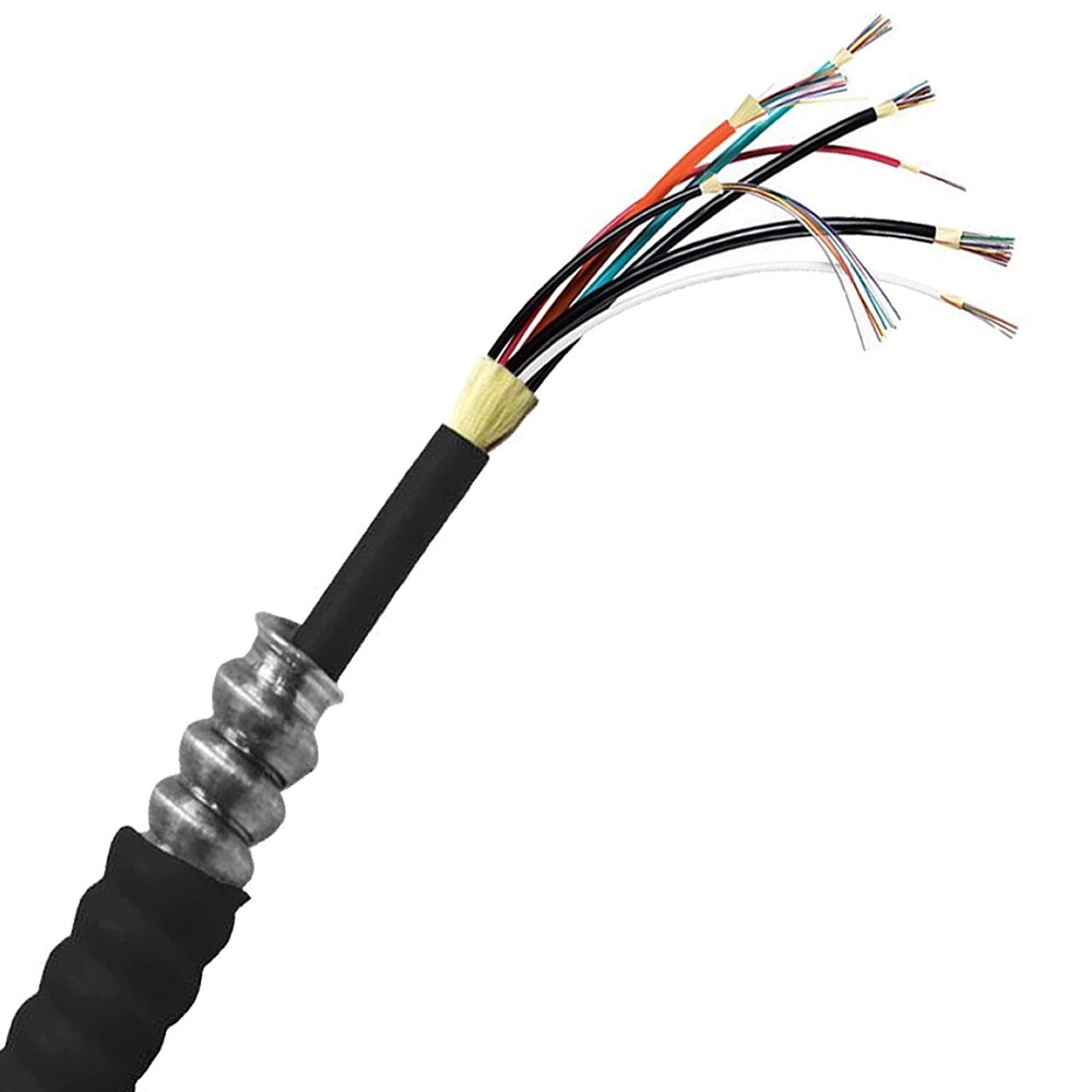 24-Strand Single-Mode SJSA Armor Direct Burial Fiber Optic Cable - 500ft