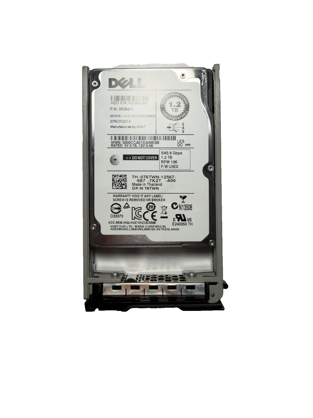 DELL HUC101212CSS600 HDD 1.2TB SAS 6Gb/s 10K 2.5" T6TWN 512b/s